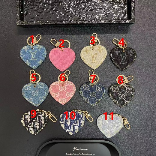 Luxury Brand Style Fabric Keychain & Bag Charm - LV Gucci Dior Inspired