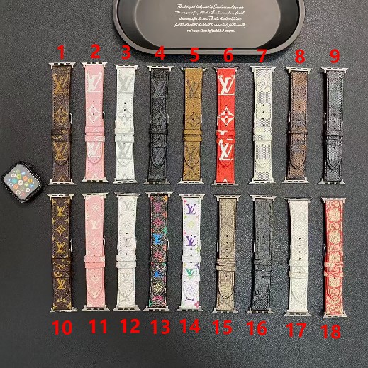 Luxury Brand Style Apple Watch Band - LV Gucci Inspired Design